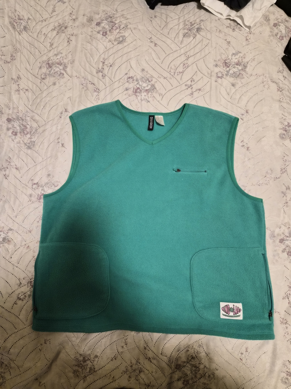 H&M Green V-Neck Fleece Vest